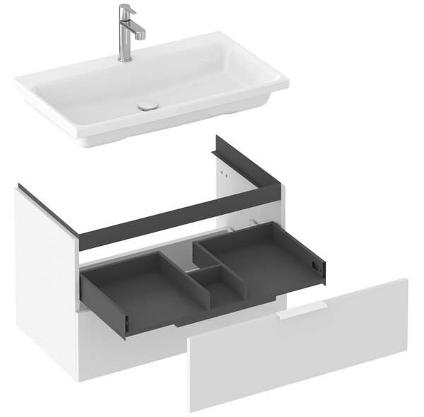 Ravak Comfort lavoar 80x46 cm dreptunghiular mobilier alb luciu XJX01280001