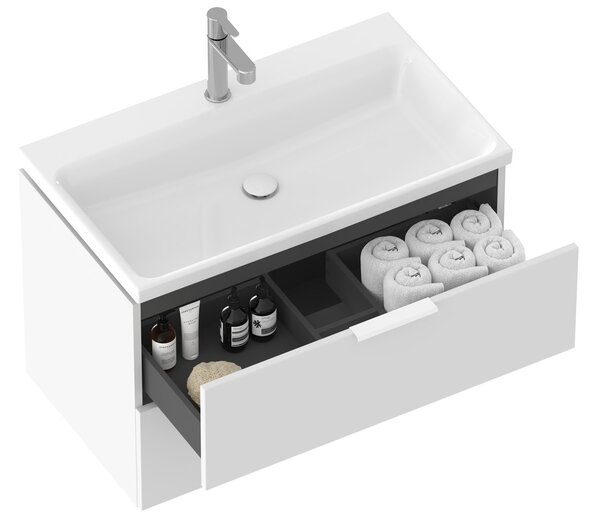Ravak Comfort lavoar 80x46 cm dreptunghiular mobilier alb luciu XJX01280001