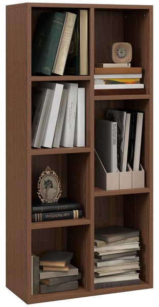 HOMCOM Bibliotecă cu 7 Suporturi Diferite, 50x24x106 cm, Maro Rustic | Aosom Romania