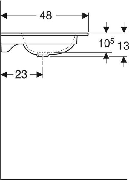 Geberit iCon lavoar 75x48 cm dreptunghiular mobilier alb luciu 501.844.00.1