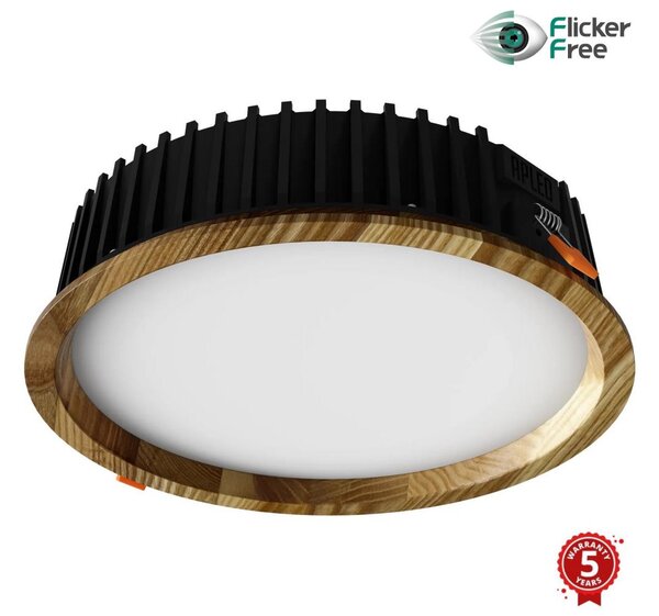Corp de iluminat LED încastrat RONDO LED/18W/230V 3000K d. 26 cm lemn masiv frasin APLED