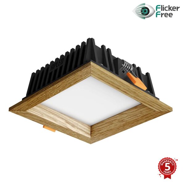 Corp de iluminat LED încastrat SQUARE LED/6W/230V 4000K 12x12 cm lemn masiv stejar APLED