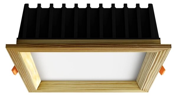 Corp de iluminat LED încastrat SQUARE LED/12W/230V 4000K 17x17 cm lemn masiv pin APLED