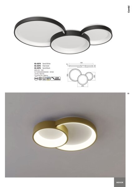 Plafonieră LED dimabilă COMBI LED/72W/230V CRI98 negru Redo 01-3375