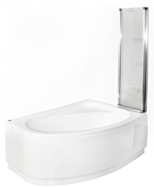 Besco Ambition paravan cadă 123.5 cm trei piese crom luciu/sticlă transparentă PA-3S