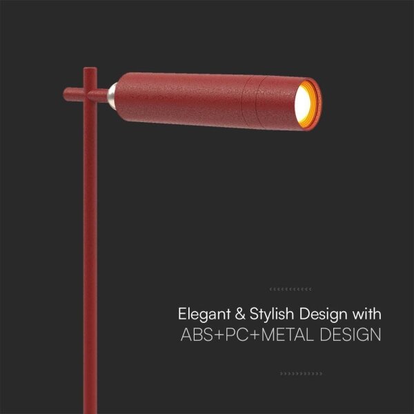 Lampă de birou LED magnetică reglabilă LED/3W/5V 4000K 1500 mAh roșie
