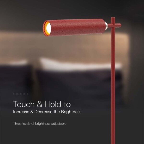 Lampă de birou LED magnetică reglabilă LED/3W/5V 4000K 1500 mAh roșie