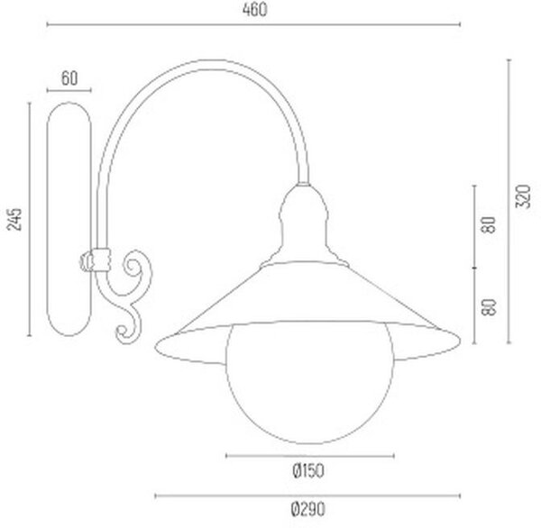 Argon Erba Bis aplica exterior 1x15 W negru 3286