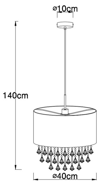 Globo Lighting Amy lampă suspendată 1x60 W auriu 15187H3