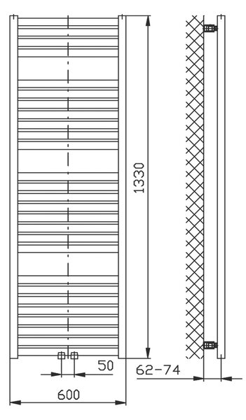 Aqualine Tondi calorifer de baie decorativ 133x60 cm negru DT486T