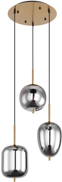 Globo Lighting Blacky I lampă suspendată 3x40 W alamă-fumuriu 15345-3MM