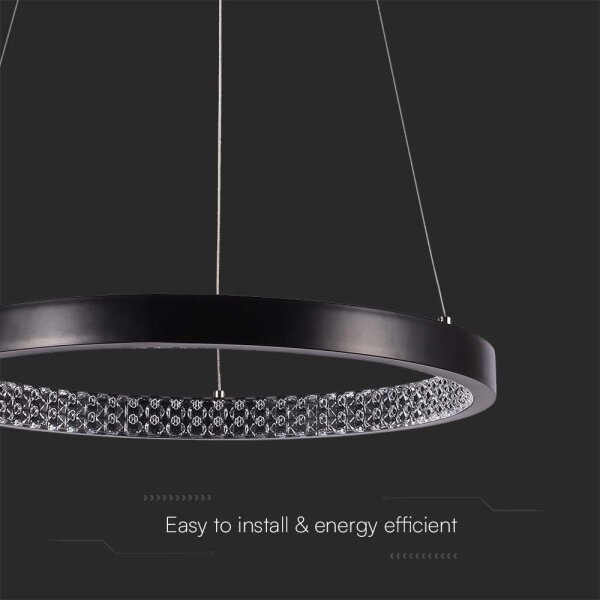 Lustră LED pe cablu LED/19W/230V 4000K negru