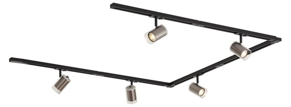 Sistem de șină monofazat modern negru cu 5 spoturi Gunmetal - Iconic Lloyd