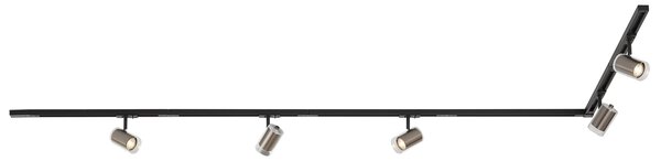 Sistem de șină monofazat modern negru cu 5 spoturi Gunmetal - Iconic Lloyd