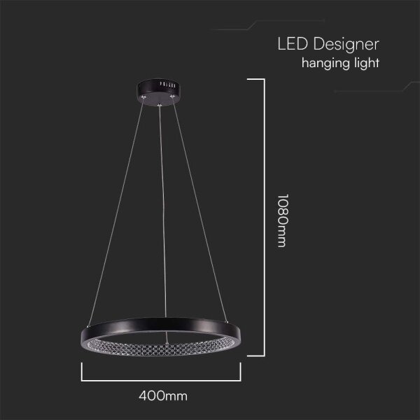 Lustră LED pe cablu LED/19W/230V 4000K negru