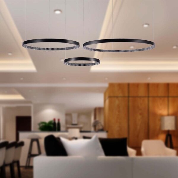 Lustră LED pe cablu 3xLED/19W/230V 3000K negru