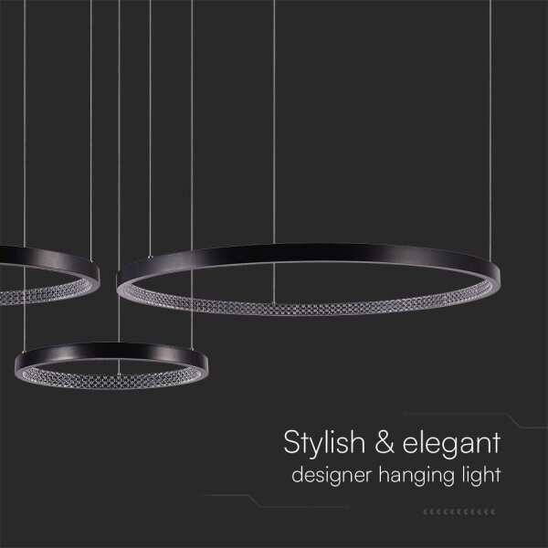 Lustră LED pe cablu 3xLED/19W/230V 3000K negru