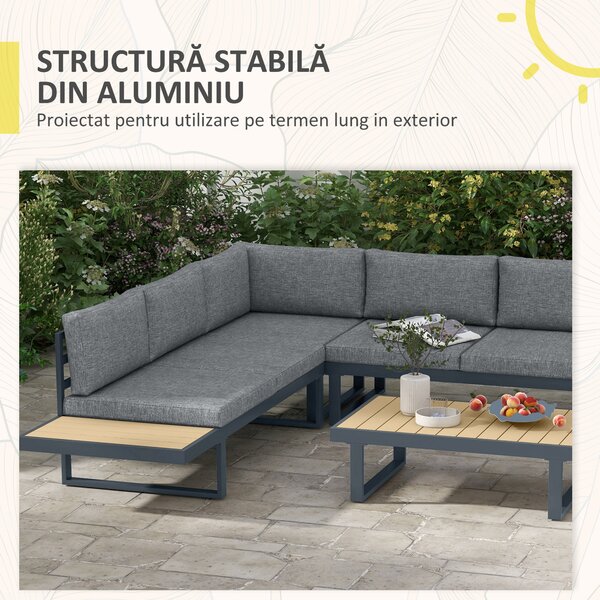 Outsunny Set de Conversatie din 4 Piese pentru Terasa | Aosom Romania