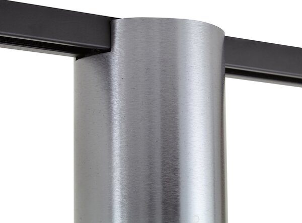 Sistem de șină modern negru cu 2 spoturi gunmetal monofazate - Iconic Rondoo Up