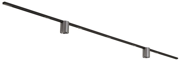 Sistem de șină modern negru cu 2 spoturi gunmetal monofazate - Iconic Rondoo Up