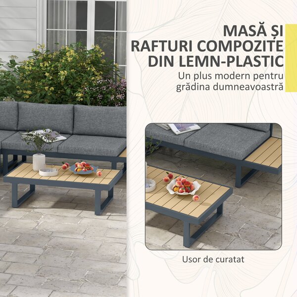 Outsunny Set de Conversatie din 4 Piese pentru Terasa | Aosom Romania