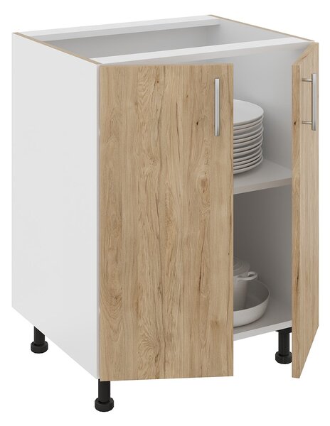 Corp haaus Karo, 2 Usi, Lemn Natural/Alb, 60 x 50 x 80 cm