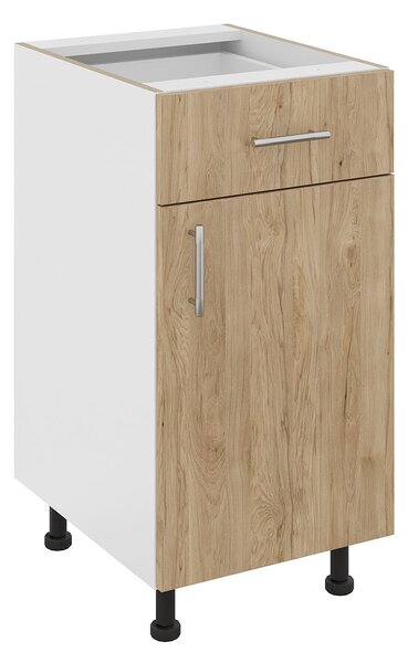 Corp haaus Karo, 1 Sertar, 1 Usa, Lemn Natural/Alb, 40 x 50 x 80 cm