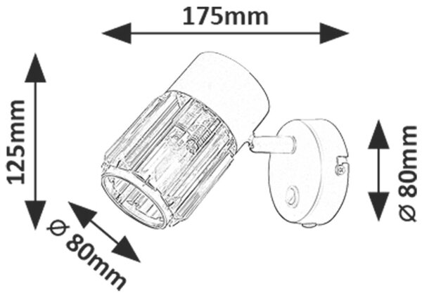 Rabalux Venaro lampă de perete 1x15 W negru-transparent 73059