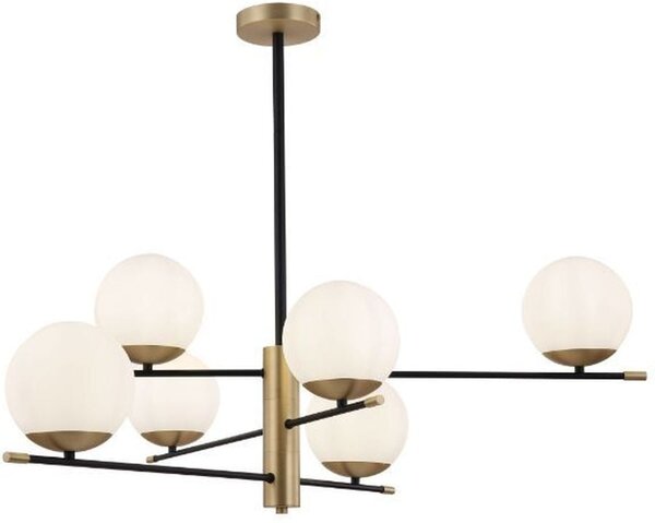 Maytoni Nostalgia lampă de tavan 6x40 W alb-negru-auriu MOD048PL-06G