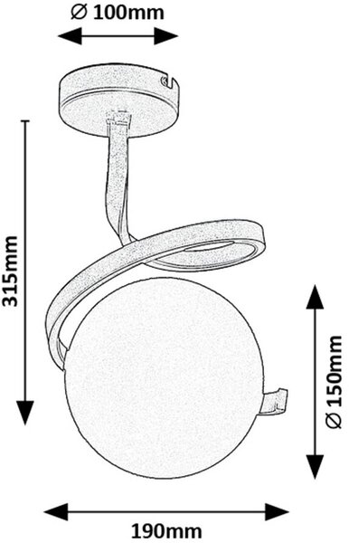 Rabalux Sarabi lampă de tavan 1x20 W alb-auriu 71301
