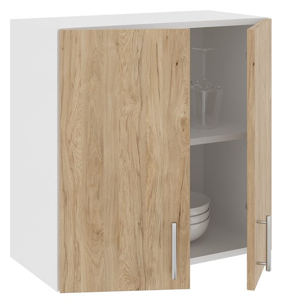 Corp haaus Karo, 2 Usi, Lemn Natural/Alb, 60 x 30 x 60 cm