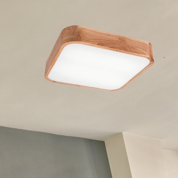 Plafonieră OAK SQUARE 4xE27/15W/230V 45x45 cm stejar
