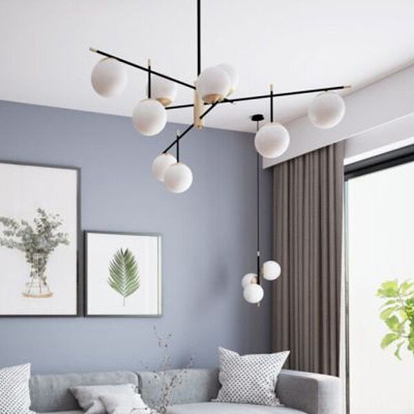 Maytoni Nostalgia lampă de tavan 6x40 W alb-negru-auriu MOD048PL-06G