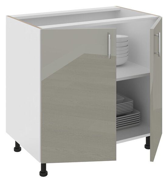 Corp haaus Karo, 2 Usi, Gri Lucios/Alb, MDF, 80 x 50 x 80 cm