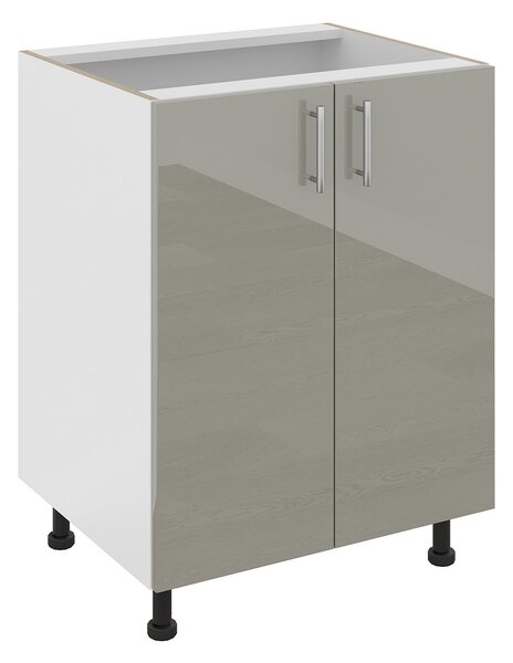 Corp haaus Karo, 2 Usi, Gri Lucios/Alb, MDF, 60 x 50 x 80 cm