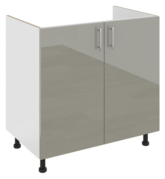 Corp haaus Karo, 2 Usi, Gri Lucios/Alb, MDF, 80 x 50 x 80 cm