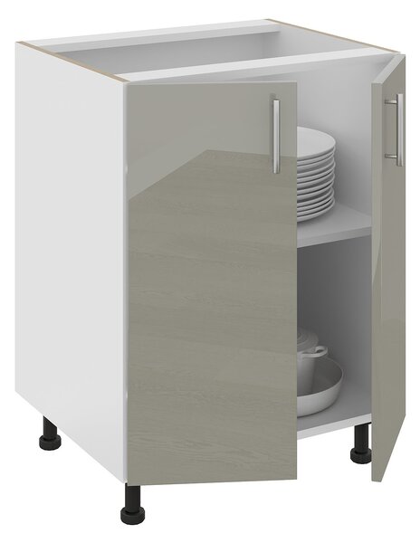Corp haaus Karo, 2 Usi, Gri Lucios/Alb, MDF, 60 x 50 x 80 cm