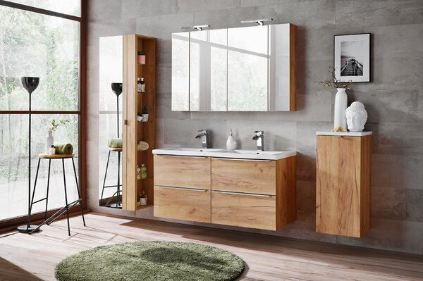 Comad Capri Oak dulap 80x16x75 cm cu oglinda alb-stejar CAPRI OAK 843A FSC