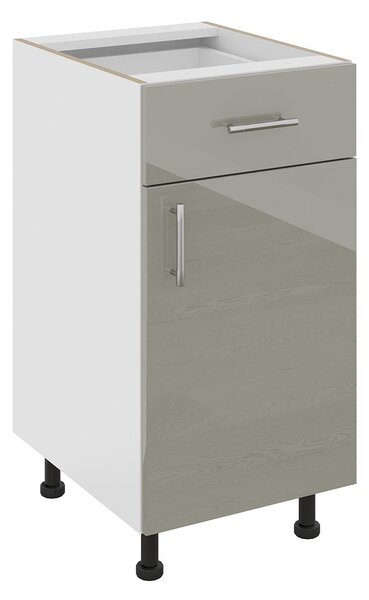 Corp haaus Karo, 1 Sertar, 1 Usa, Gri Lucios/Alb, MDF, 40 x 50 x 80 cm