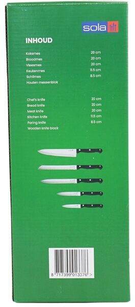 Set de cutite SOLA KNIFE in bloc de lemn, 6 bucati