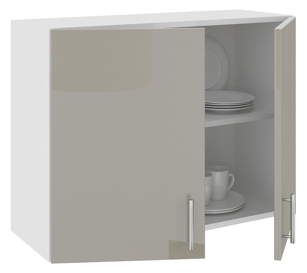 Corp haaus Karo, 2 Usi, Gri Lucios/Alb, MDF, 80 x 30 x 60 cm