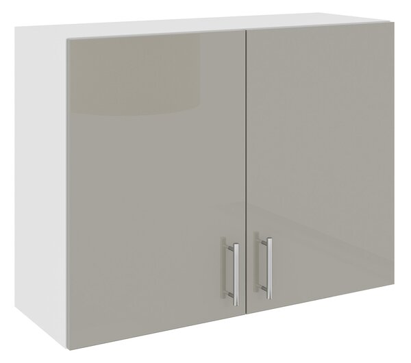 Corp haaus Karo, 2 Usi, Gri Lucios/Alb, MDF, 80 x 30 x 60 cm