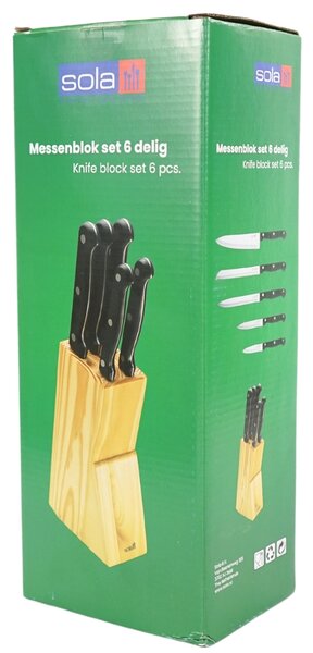 Set de cutite SOLA KNIFE in bloc de lemn, 6 bucati