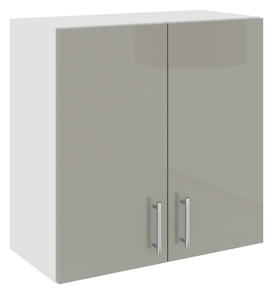 Corp haaus Karo, 2 Usi, Gri Lucios/Alb, MDF, 60 x 30 x 60 cm