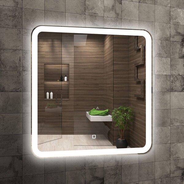 Venti Prima oglindă 60x60 cm pătrat cu iluminare 5905951180236