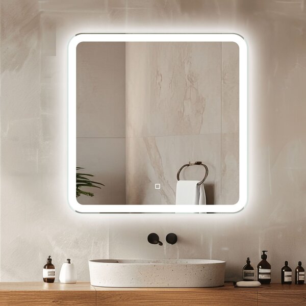 Venti Prima oglindă 60x60 cm pătrat cu iluminare 5905951180236