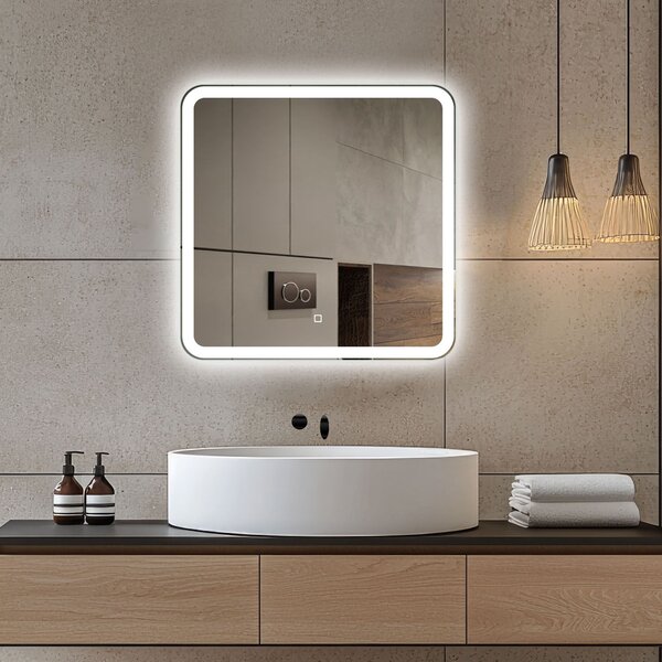 Venti Prima oglindă 60x60 cm pătrat cu iluminare 5905951180236