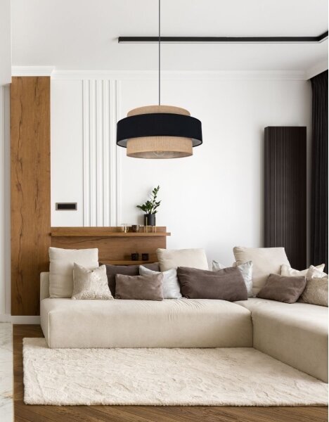 Lustră pe cablu CORSA 1xE27/60W/230V negru/bej