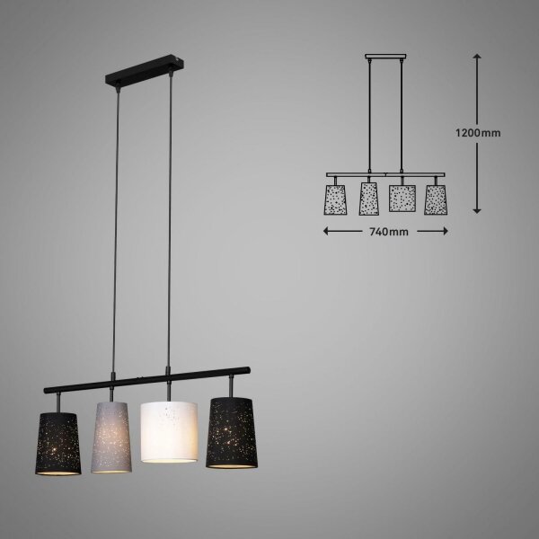 Lustră pe cablu Brilo 4027-045 SHADES 4xE27/40W/230V