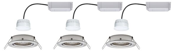 Paulmann Spot Nova Plus set 3x RGBW, reglabil, Metalic, Camera de zi / sufragerie, Metal, Modern, Corpuri de iluminat încastrate rotunde